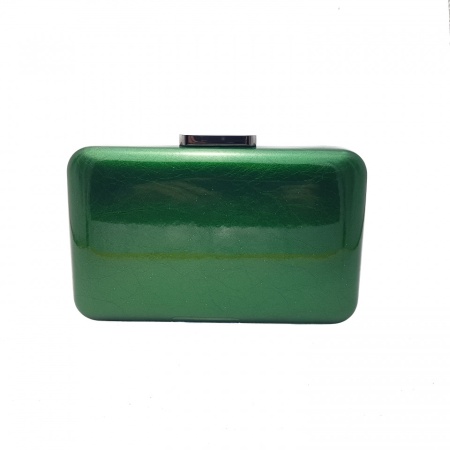 Clutch piele ecologica lacuita, Tia accesorii, verde intens - Img 3