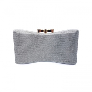 Clutch glitter, Tia accesorii, Alb/Argintiu - Img 3