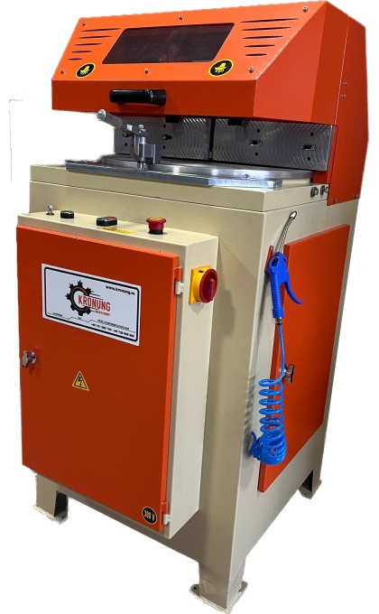 KRG 403 Utilaj automat de debitat profile PVC si Al simplu cap (unghi automat, ⌀-disc 400)
