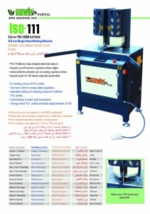 ISO 111 - Utilaj automat de sudat profile PVC simplu cap (unghi reglabil 25-180 grade) 0.2mm
