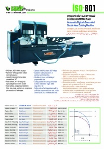 ISO 801 - Utilaj automat de debitat profile PVC si Al dublu cap (computerizat, ⌀-disc 450mm)