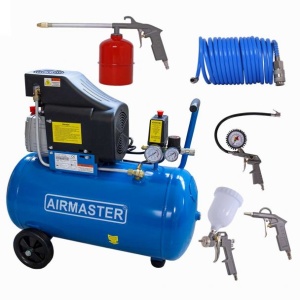 Compresor de aer Airmaster AIR2SHU850_AIR-70S, 50 l, 1500 W, 8 bar, 206 l/min + set 5 accesorii aer - Img 1