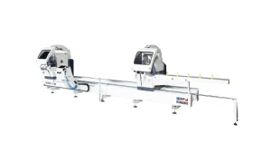 GEMINI V SA - Masina de debitat cu două capete, lamă frontală Ø 550 mm, cu poziționare automată și reglare semi-automată a unghiului