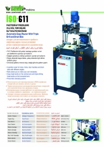ISO 601 - Utilaj manual de frezat gauri pentru maner si locasul mec. Inchidere + pantograf + canale drenaj apa