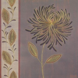 Poster decorativ floral modern Opulent I cu foita aurie