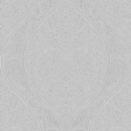 Tapet clasic model frunze, gri, alb, Villa Romana 32980