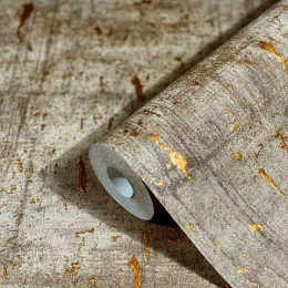 Tapet Marburg textura lemn vechi, extralavabil, gri, bej, auriu, Natural Opulence 33235