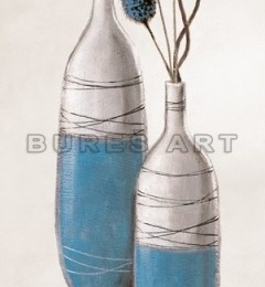 Poster decorativ ''Vaze albastre cu plante albastre'"