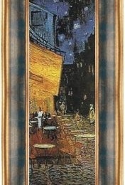 Tablou Van Gogh, Terasa cafenelei- fragment, rama albastra-aurie patinata
