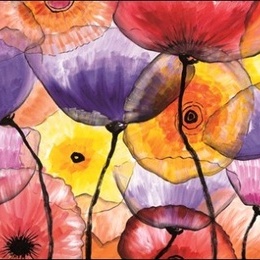 Poster Flori de sticla colorate