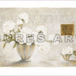 Poster decorativ Flori albe in vaze