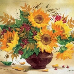 Poster cu flori ''Vas cu floarea soarelui''