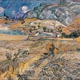 Poster Van Gogh Peisaj la San Remy , 60x80 cm