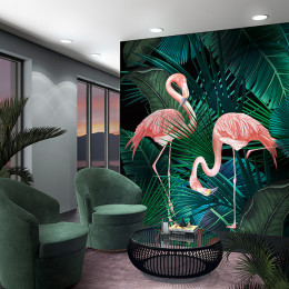 Tapet decorativ, Marburg tip panel, flamingo, palmieri