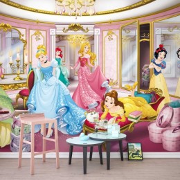 Fototapet fetite Printesele Disney in castel