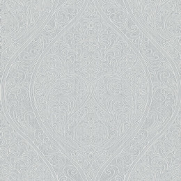 Tapet clasic, argintiu, cu model frunze, Villa Romana 32977