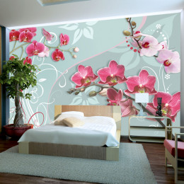 Fototapet - Pink orchids - variation II
