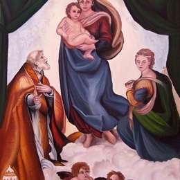 Pictura "Madonna sixtina" - reproducere Rafael