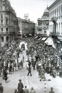 Bucuresti, 1930, Calea Victoriei duminica, poster 595 x 420 mm