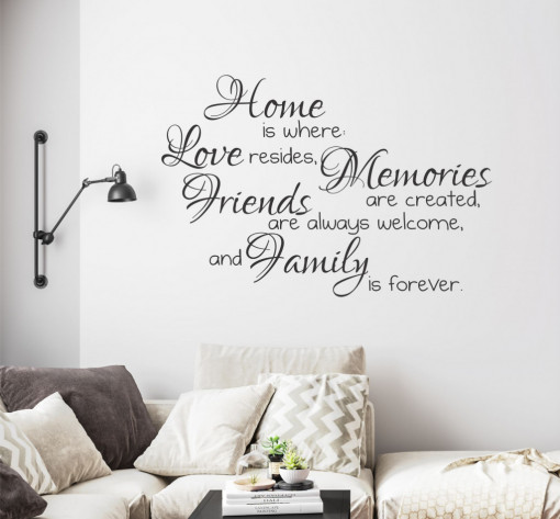 Home, Family and Friends - sticker decorativ
