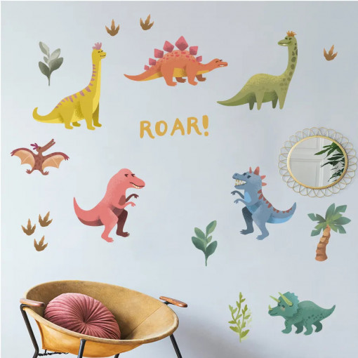 Sticker perete copii - Dinozauri colorati