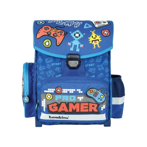 Ghiozdan St.Majewski Bambino Gamer, 1 compartiment, 3 buzunare, albastru,