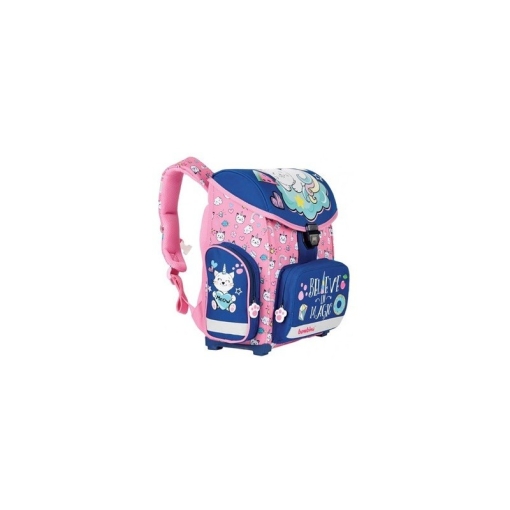 Ghiozdan St.Majewski Mambino Caticorn, 1 compartiment, 3 buzunare, roz cu albastru,