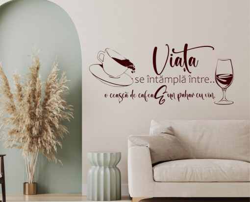Sticker decorativ - Coffee and Wine