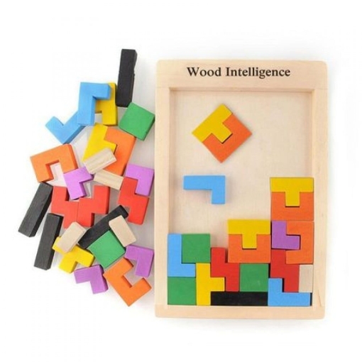Joc educativ – Tetris din lemn, 3 ani