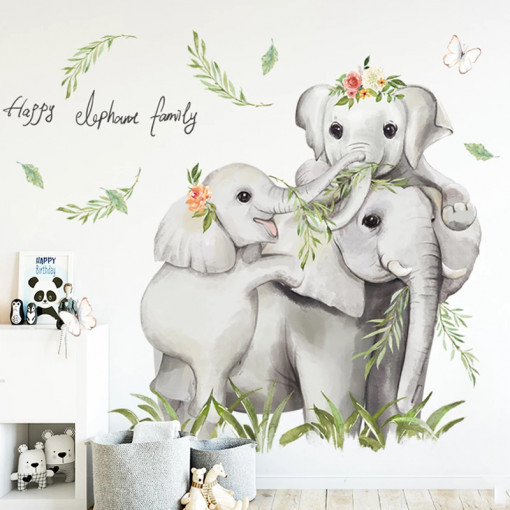 Sticker perete copii Familia Elefant