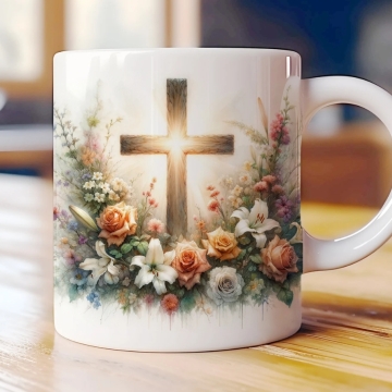 Cană cu Crucea lui Iisus – Cadou cu Semnificație