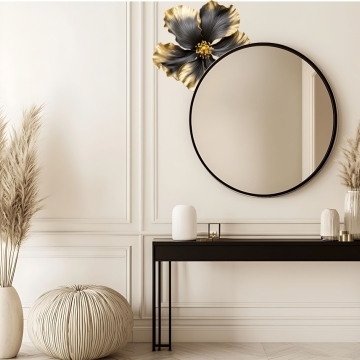 Sticker floral - Floare cu auriu