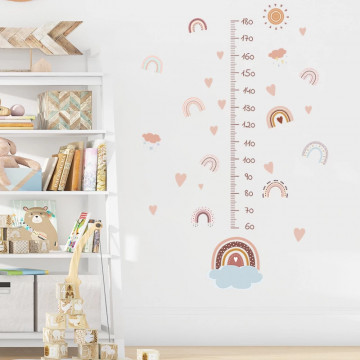 Sticker perete copii - Scara centimetru cu elemente decorative