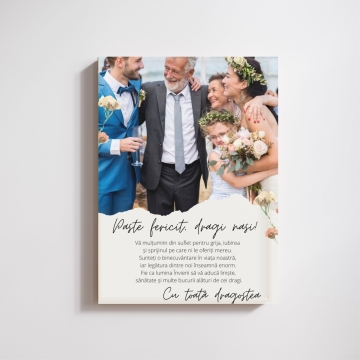 Tablou canvas personalizabil - Pentru nasii noștri dragi, de Paște