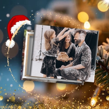Tablou personalizat sedinta foto familie Craciun