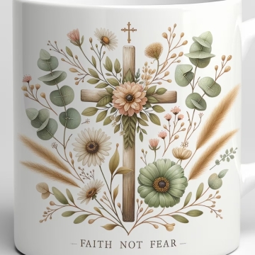 Cana Religioasa cu Flori – Design Cruce