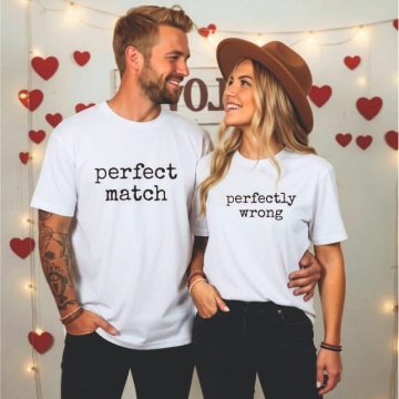 Set tricouri cuplu - "Potrivirea perfectă"