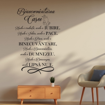 Sticker decorativ text - Binecuvantarea casei