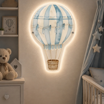 Lampă de veghe din plexiglas cu iluminare LED -Balon cu aer cald