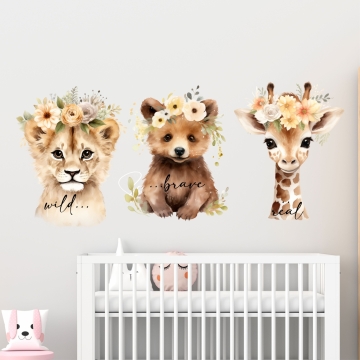 Sticker perete copii - Be wild, brave..