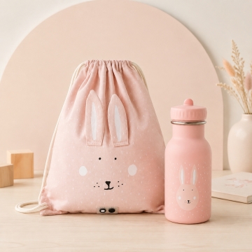 Geanta cu snur- Domnisoara Iepure+ Sticla de apa 350ml Domnisoara Iepure