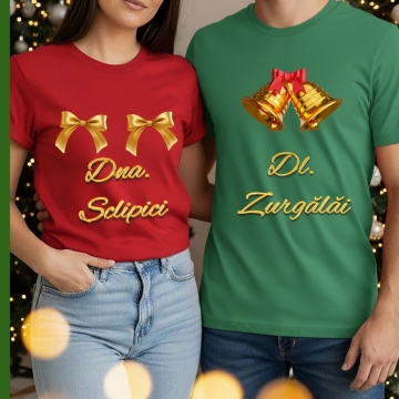 Set tricouri Craciun „Sclipici și Clopoței — versiunea +18”