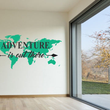 Sticker perete harta adventure is out there