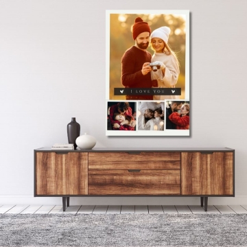 Tablou canvas personalizat cu patru poze iubarete