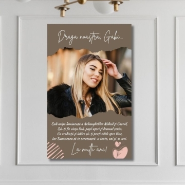 Tablou canvas personalizat La multi ani de Sfinții Arhangheli Mihail și Gavriil