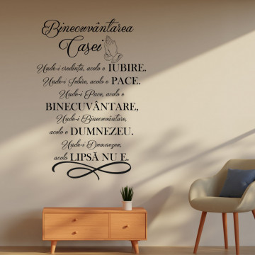 Sticker decorativ text - Binecuvantarea casei