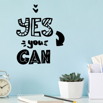 Sticker perete pentru birou - Yes, you can! 2