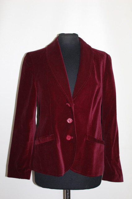 Jachetă vintage din catifea vișinie anii 70