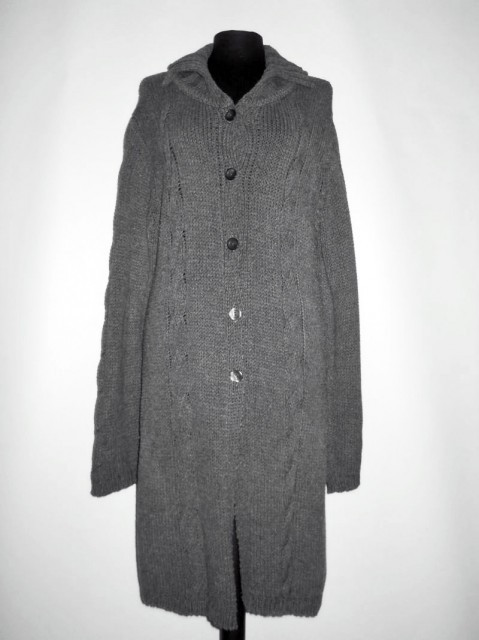 Pulover - pardesiu din tricot gri repro anii '70