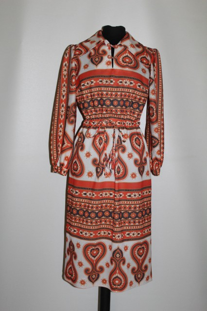 Rochie paisley portocaliu anii '70